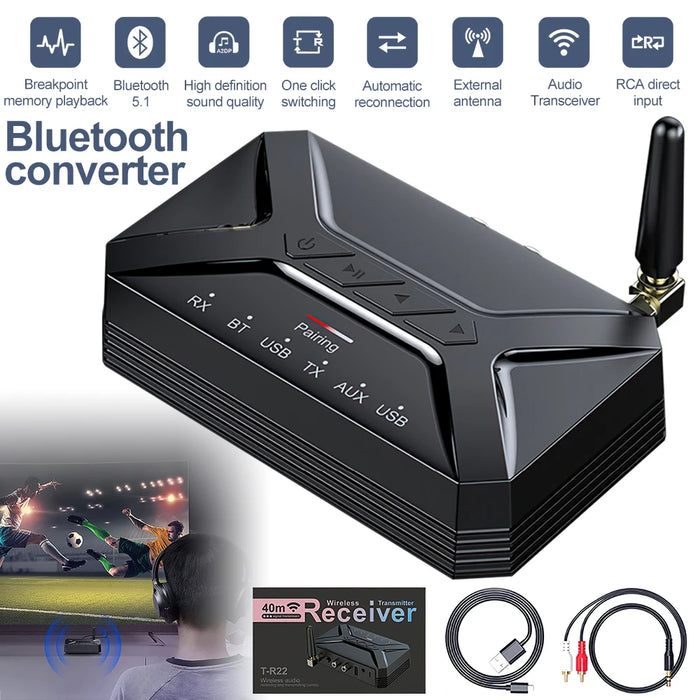 Wireless Bluetooth 5.0 Audio Adapter For Tv Car Pc