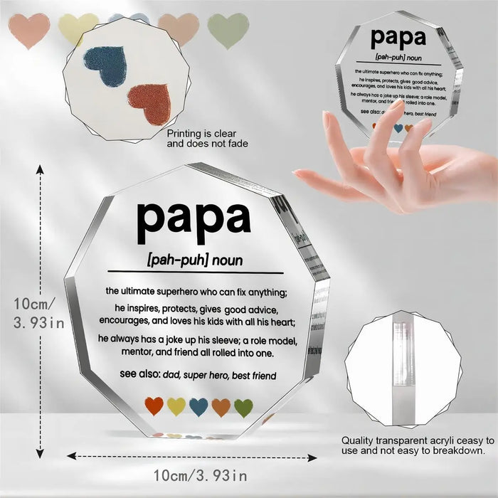 Grandpa Gifts From Grandchildren Acrylic Plaques With Papa Definition