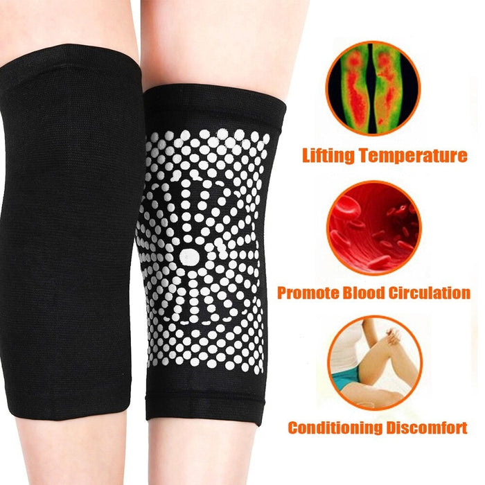 2 Pcs Wormwood Self Heating Knee Sleeve Pad For Arthritis Joint Pain Relief & Tendonitis Injury