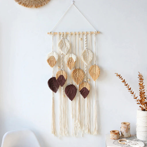 Boho Macrame Leaf Tapestry For Nordic Home Decor