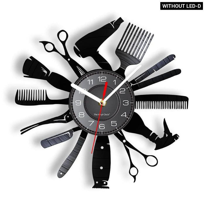 Barber Wall Clock For Hair Salon Interior Design