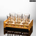 Clear Glass Liquor Cup Set With Graduated Line And Holder