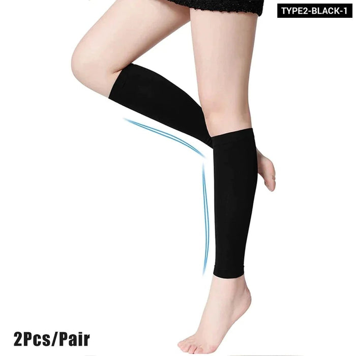 1 Pair Thigh High Compression Recovery Sleeves With Silicone Band For Women