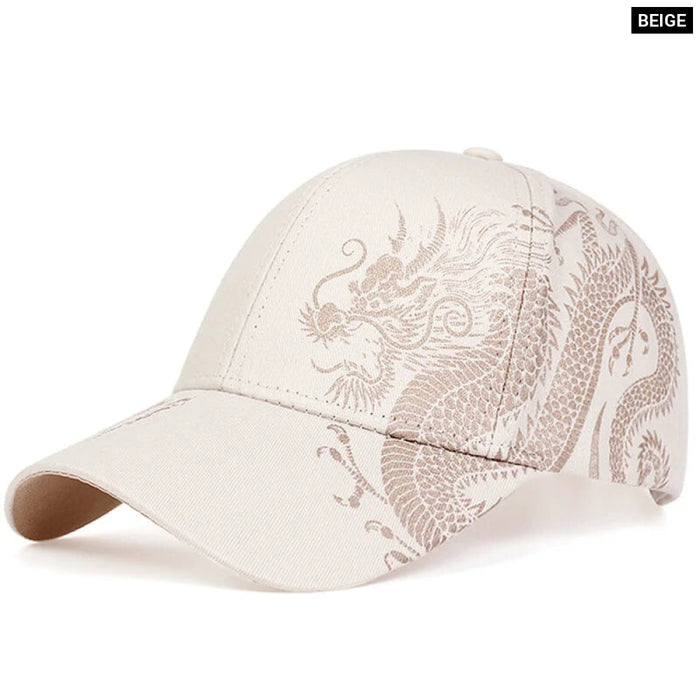 Dragon Print Snapback Cap / Hat For Outdoor Wear