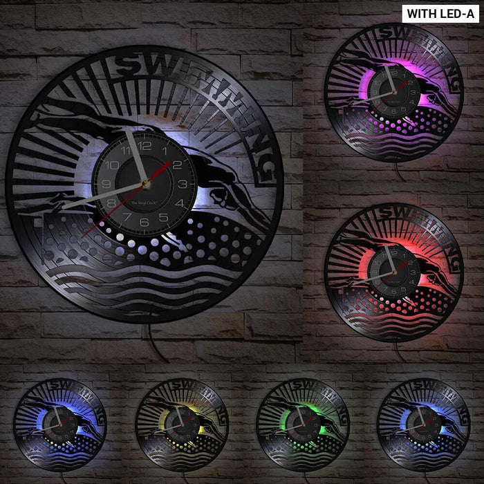 Swimming Vinyl Record Clock