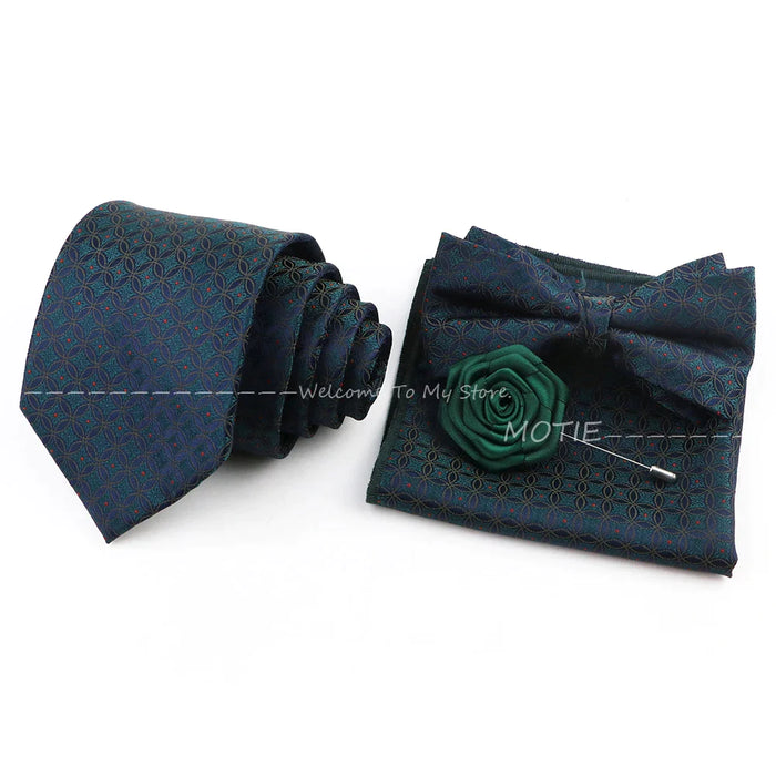 Green Striped Tie Set Elegant Versatile And Stylish