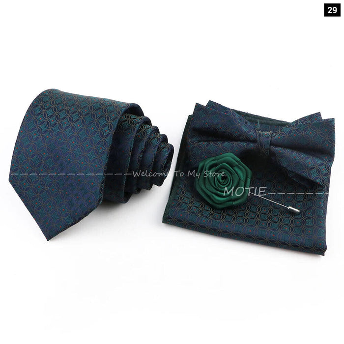 Green Striped Tie Set Elegant Versatile And Stylish