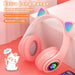 Foldable Wireless Headphones With Cat Ears And Led