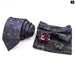 Graceful Floral Tie Set Purple Blue Pocket Square