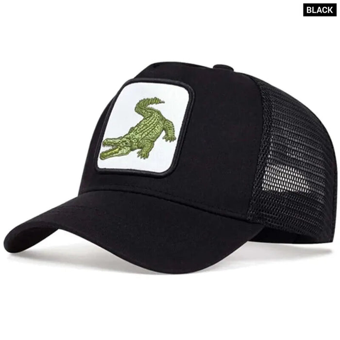 Adjustable Crocodile Embroidered Baseball Cap / Hat For Outdoor Sun Protection