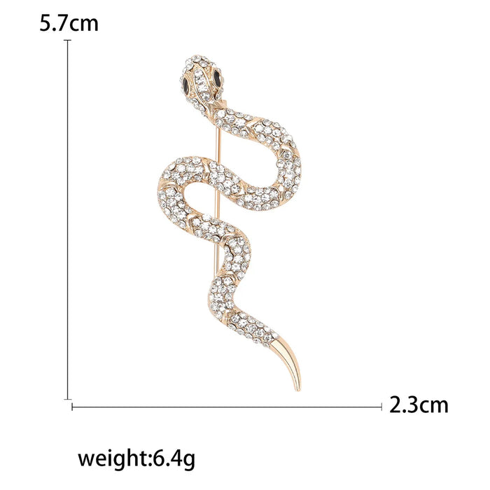 Sparkling Snake Brooch Pin 3 Colour Rhinestone Lapel Pin For Clothing