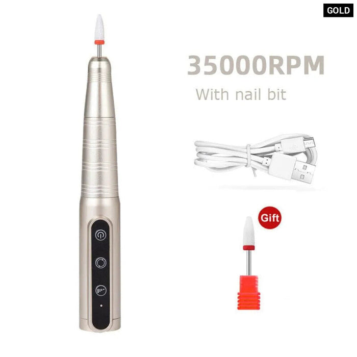 Portable Rechargeable Nail Drill 35000Rpm