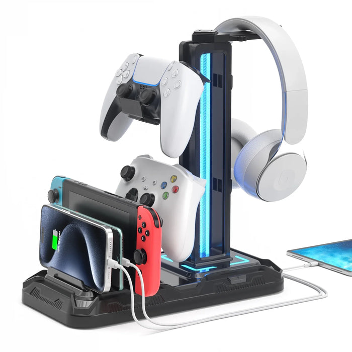 Rotatable Headset Stand Phone Holder Usb Charging