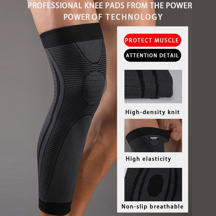 Long Knee Leg Compression Sleeves for Cycling Running Basketball Joint Pain Relief