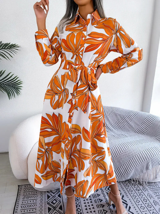 Floral Print Long Sleeve Maxi Dress For Women