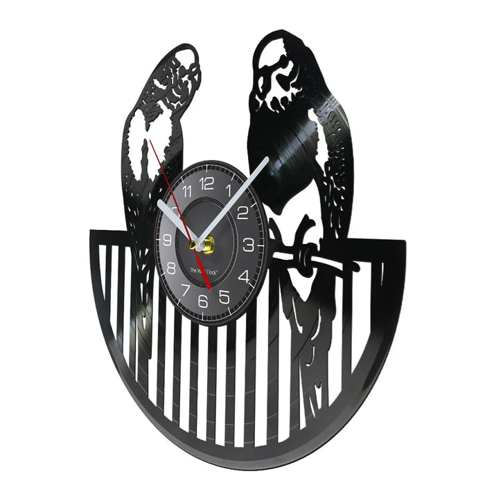 Modern Budgie Bird Vinyl Record Wall Clock