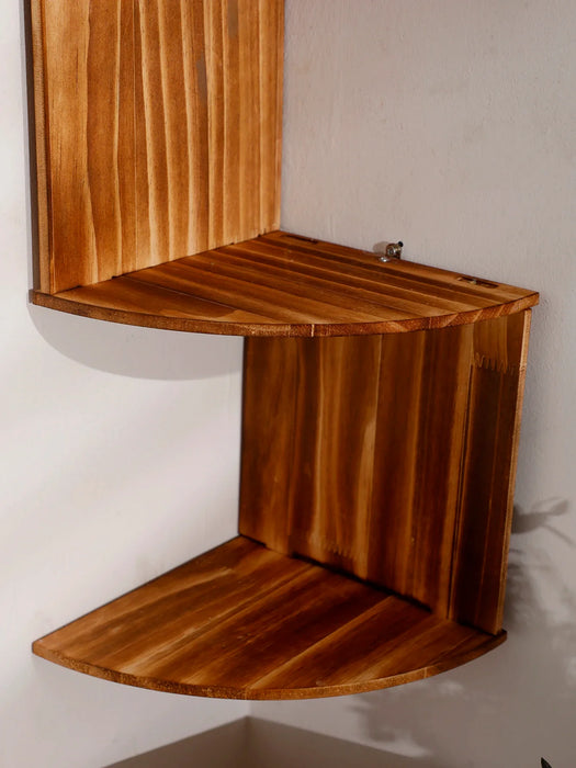 4 Tier Wood Wall Mounted Display Stand