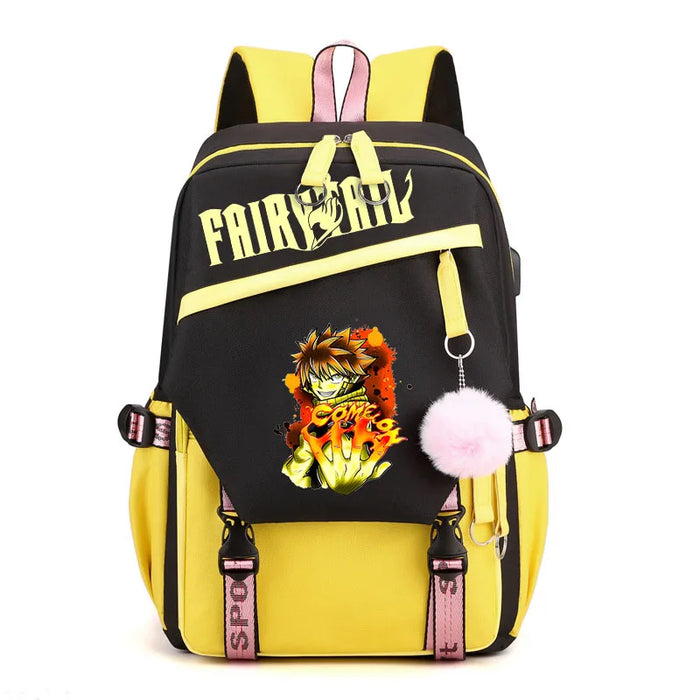 Fairy Tail Anime Print Bag For Boys And Girls Casual Teen School Backpack With Usb Outdoor Travel Bag