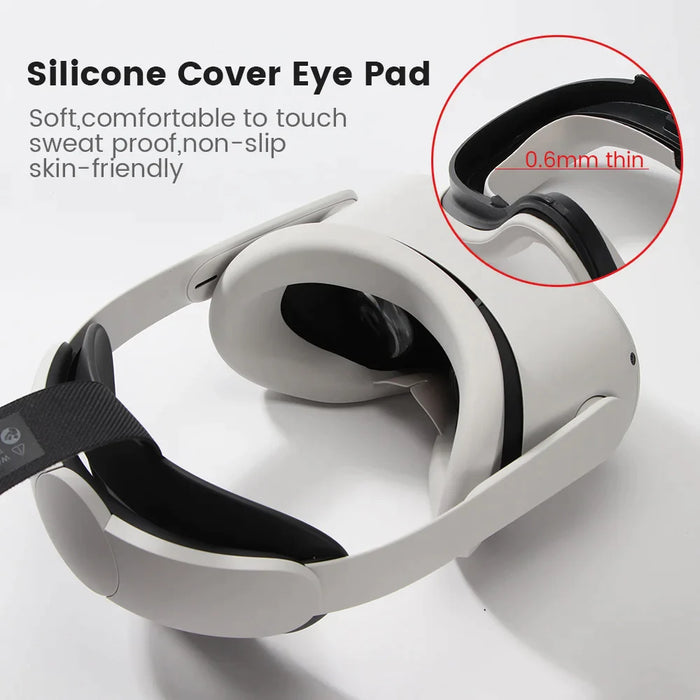 For Oculus Quest 2 Vr Soft Silicone Face Eye Cover Pad/Mask/Glasses With Light Blocking