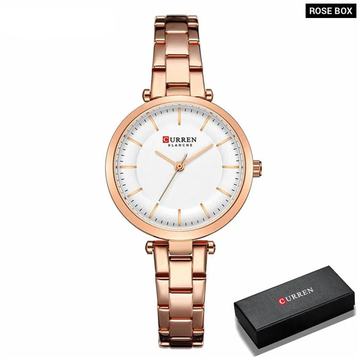 Casual Slim Minimalist Quartz WristWatch With Steel For Women