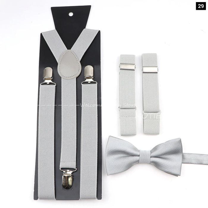 Adjustable Elastic Suspender Set For Weddings