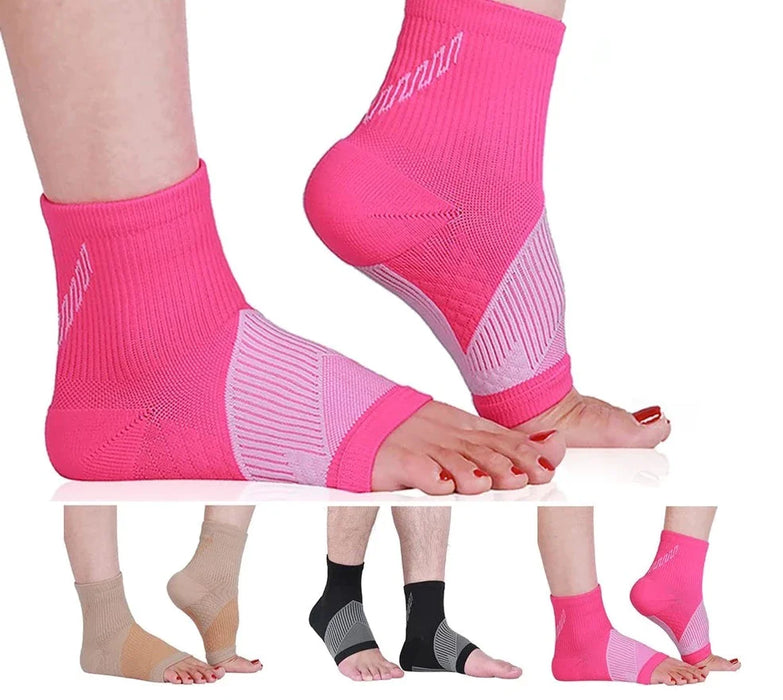 1 Pair Open Toe Ankle Compression Socks Support Injury Recovery Joint Pain