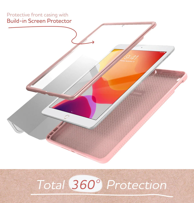 Ipad 9Th/8Th/7Th Gen Magnetic Trifold Stand Leather Case With Pencil Holder Screen Protector