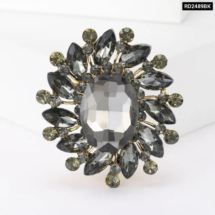 Luxury Women Brooch 10 Colour Crystal Pin For Party Clothing