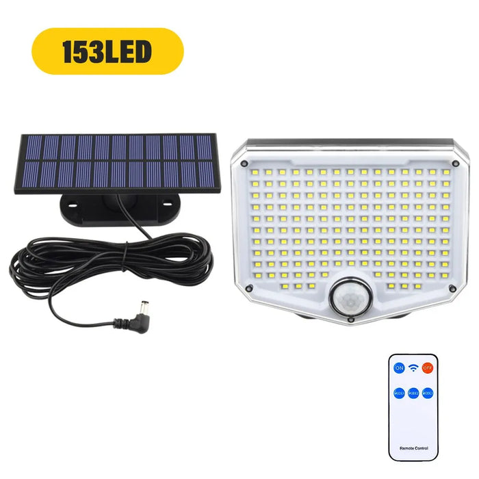 153Led Solar Wall Sconce With Motion Sensor Remote