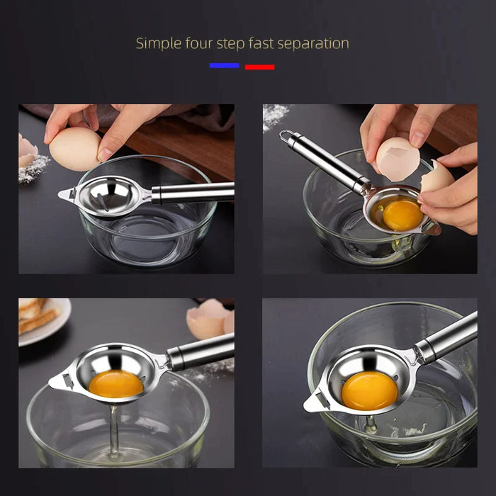 Stainless Steel Egg Separator Funnel Spoon