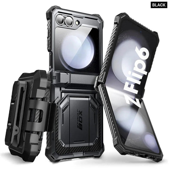 For Samsung Galaxy Z Flip 6/5 Armorbox Full-Body Military Protection Phone Case With Built-In Screen Protector