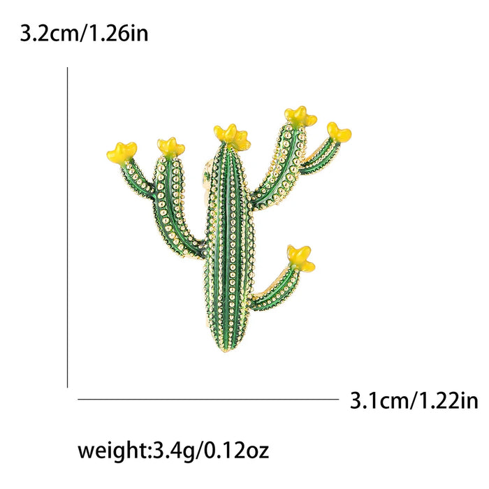 Charming Cactus Lapel Pin For Women Fashionable Brooch Accessory