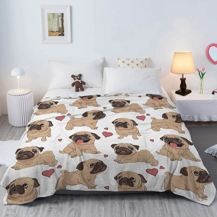 Pug Throw Blanket For Kids And Adults