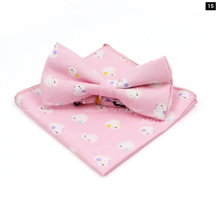 Colourful Cotton Bowtie Set For Parties And Gifts