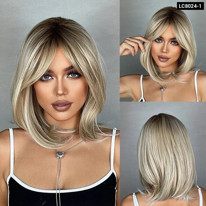 Brown Bob Wig With Bangs