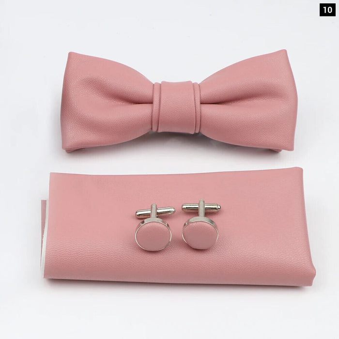 Tie Pocket Square Cufflink And Bowtie Set For Men For Business Weddings And Gifts