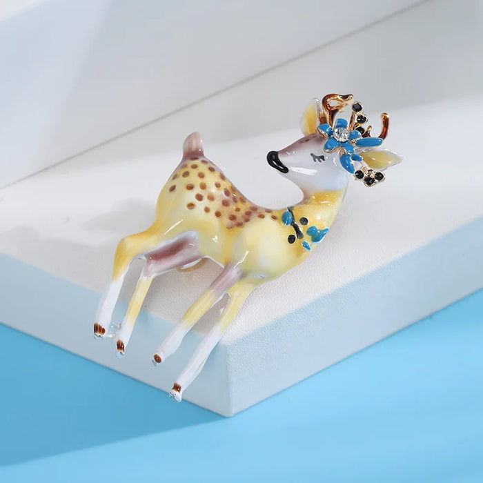 Deer Lapel Pin Enamel Brooch For Women Party Office Accessory