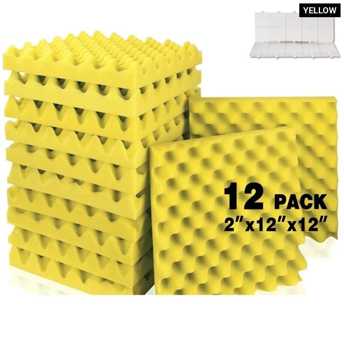 Sound Insulation Absorbing Home And Office 12pcs Egg Crate Panels Acoustic Foam Sound Proof Wall Tiles For Recoding Studio