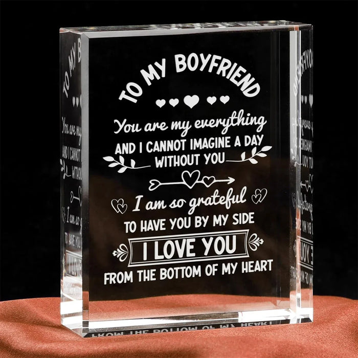 1 Year Anniversary Crystal Plaque For Boyfriend Desk Decor Gift