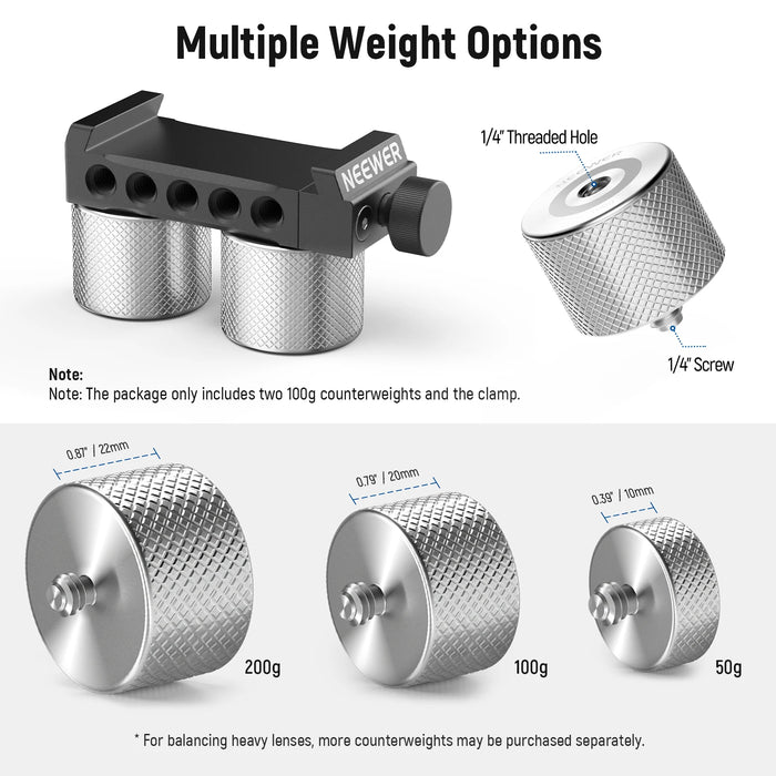 Gimbal Counterweights And Clamp Kit For Dji Ronin And Zhiyun Crane Compatible With Rs4 Pro Rs4 Rs3 Pro Rs3 Rs2 Rsc2 2S 3S And Weebill S