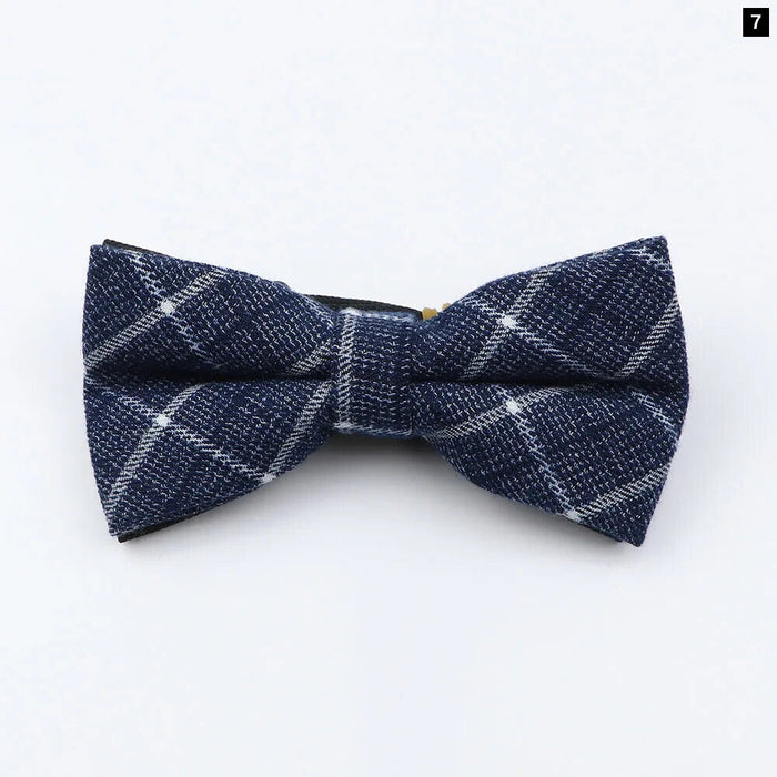 Classic Plaid Bowtie Adjustable Neckwear For Mens Fashion For Weddings And Parties