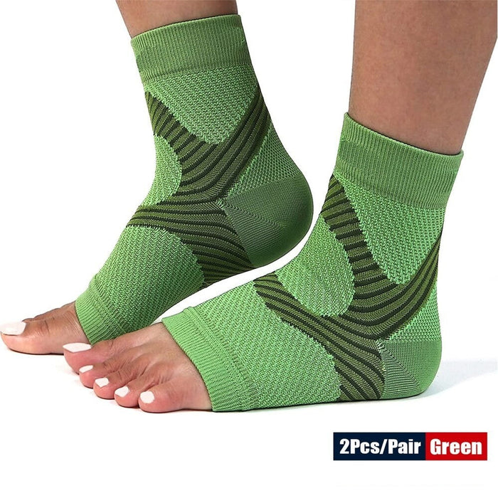 2Pcs/Pair Open Toe Foot Compression Socks for Achilles Tendonitis Brace