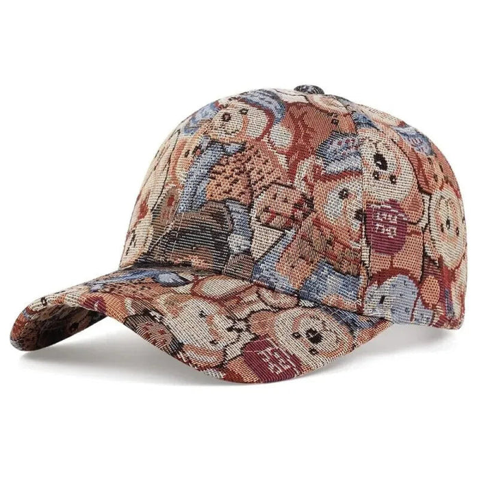 Cartoon Bear Print Baseball Cap / Hat For Outdoor Wear