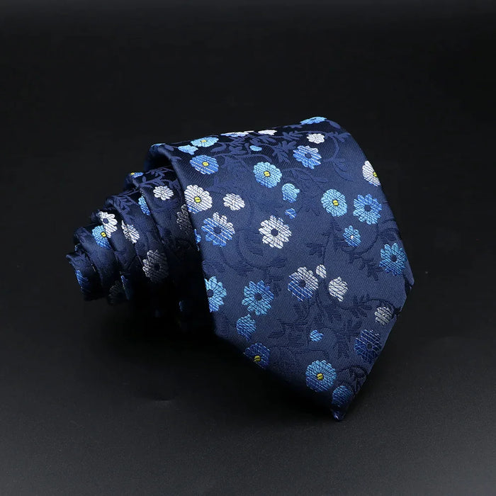 Floral Paisley Mens Tie Red Blue For Weddings And Business