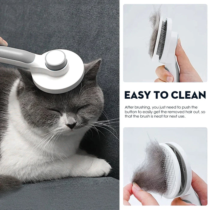 Self Cleaning Slicker Tangled Hair Brush For Cats Dogs