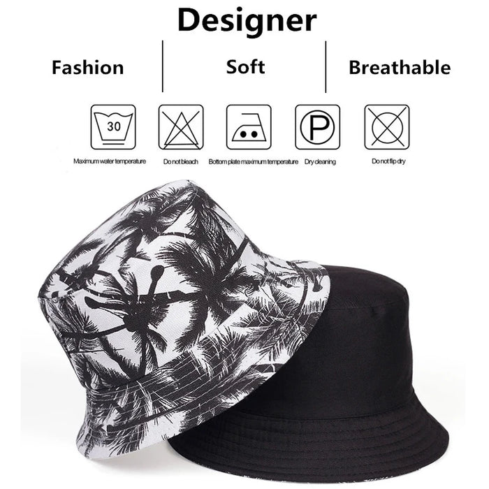 Tropical Coconut Tree Print Bucket Hat