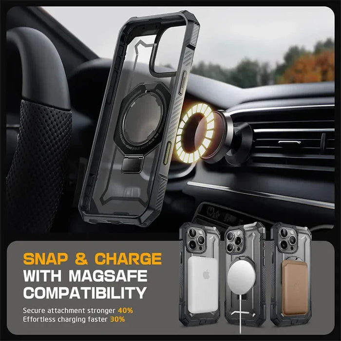 For Iphone 16 Pro 6.3“ Ub Grip Heavy Duty Rugged Magnetic Phone Case With Stand & Compatible With Magsafe