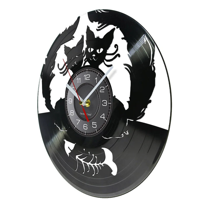 Love Cats Vinyl Record Wall Clock