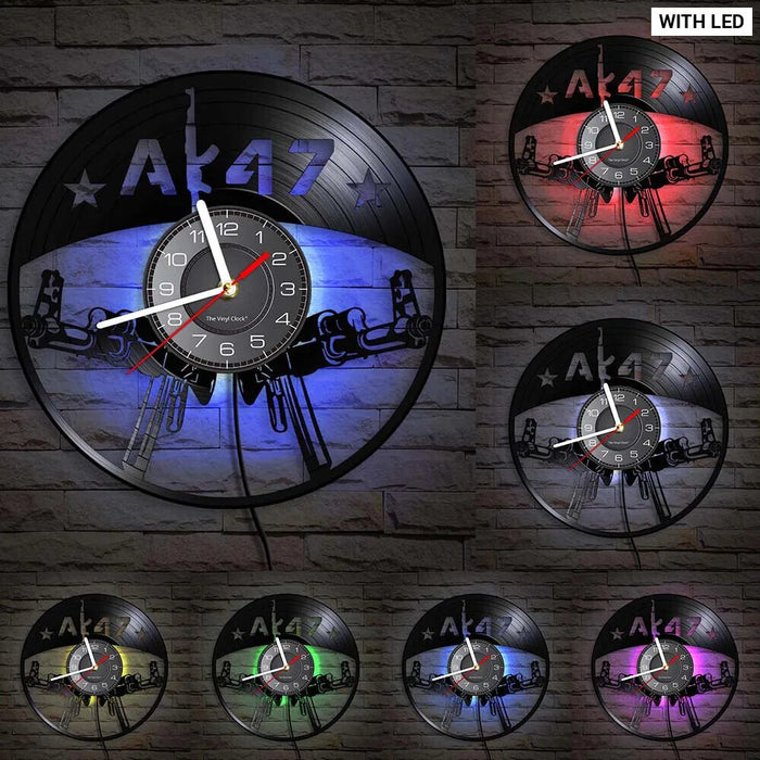 Ak47 Gun Vinyl Record Wall Clock