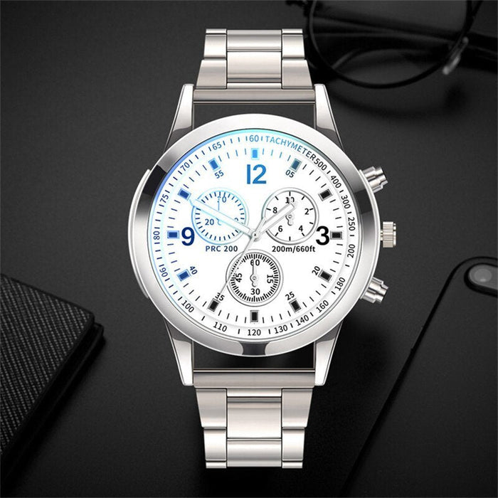 Fashion Mens Stainless Steel Watches Luxury Quartz Wristwatch Clock Men Business Casual Watch